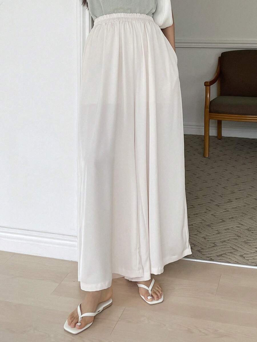 White Wide - Leg Trousers
