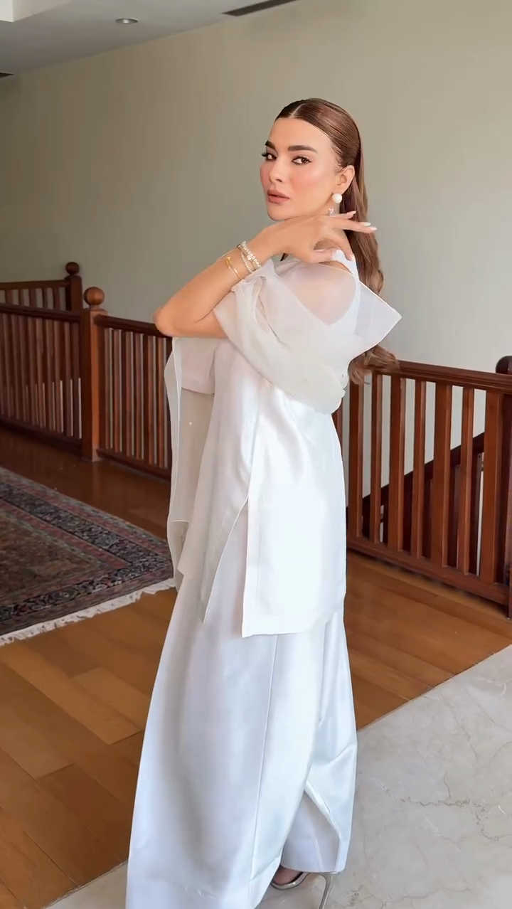 White Sheer Dupatta & Coordinated Suit Set