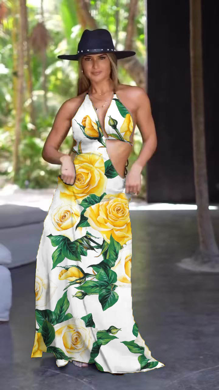 Asymmetrical midi resort dress-flax. Built-in breast cup.