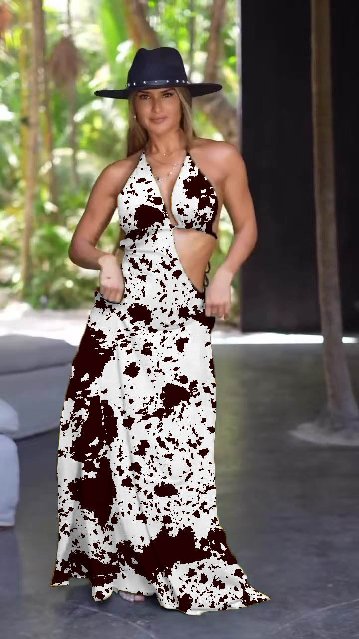 Asymmetrical midi resort dress-flax. Built-in breast cup.