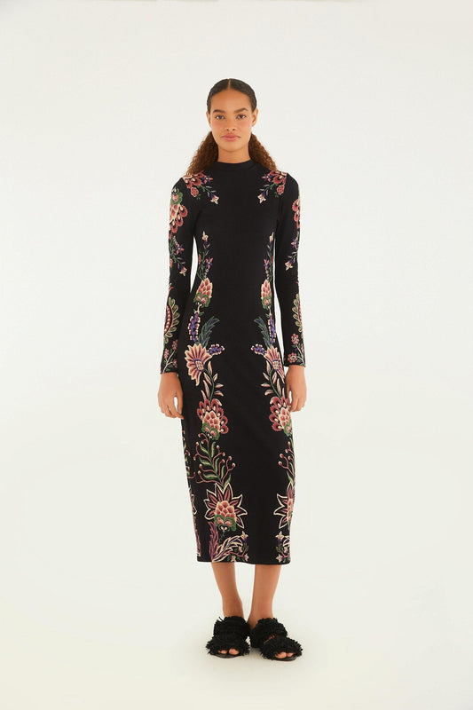 Wonderful Garden Print Midi Dress